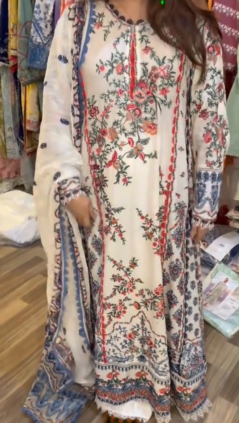 Omal Festive 3-Piece Embroidered Suit