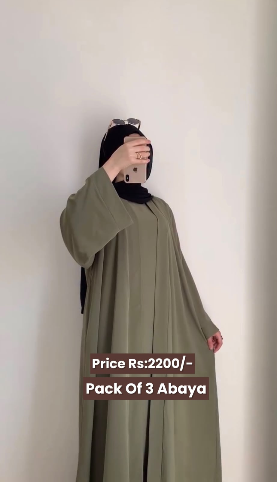 Pack Of 3 Abaya With Scarf