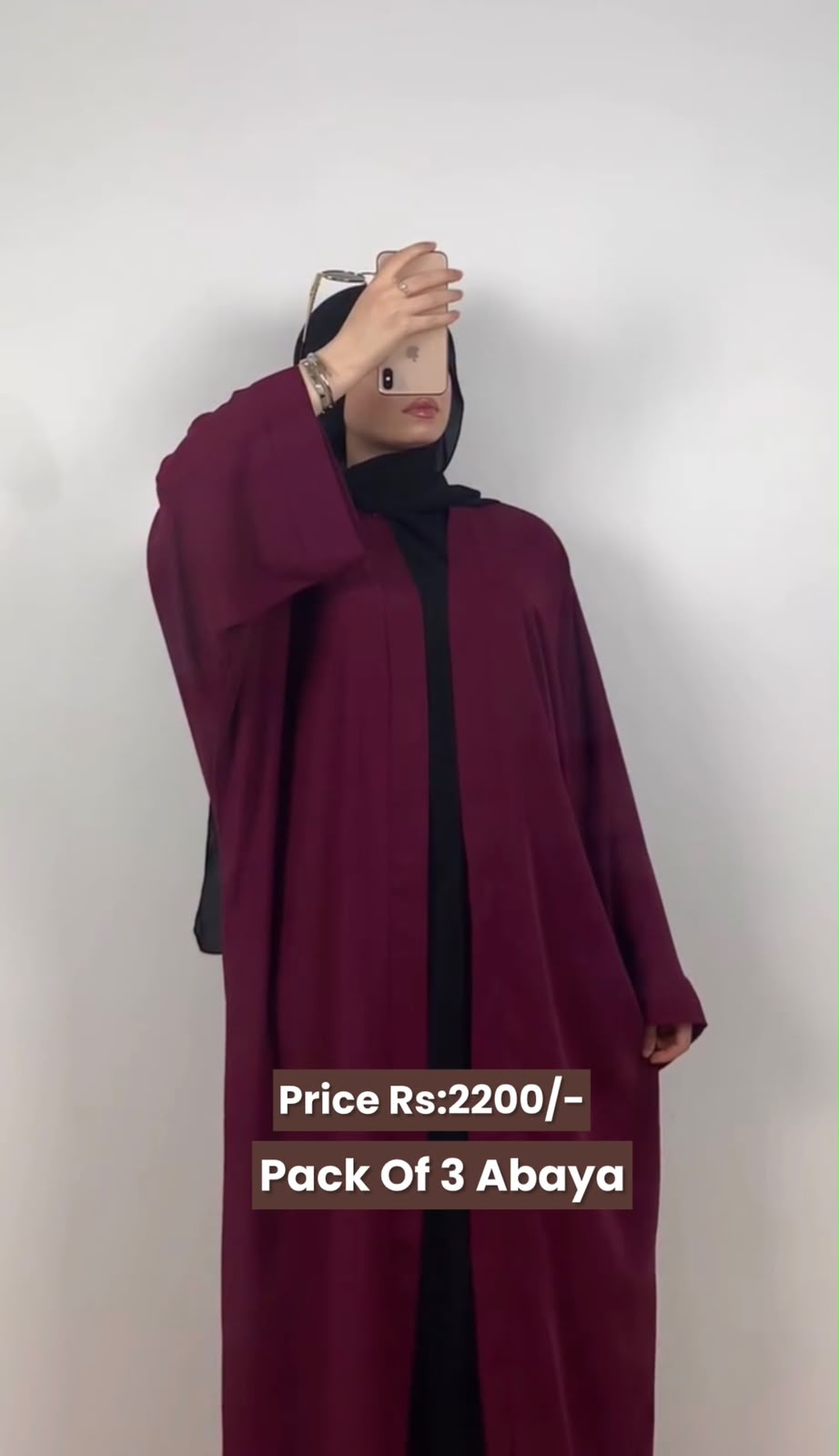Pack Of 3 Abaya With Scarf