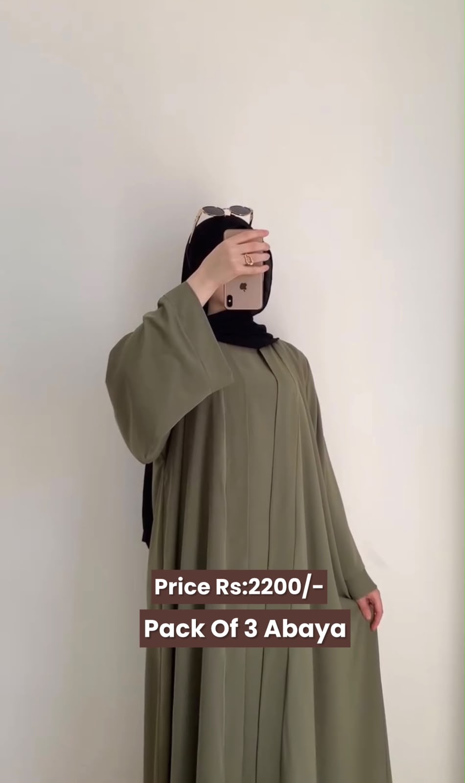 Pack Of 3 Abaya With Scarf