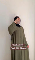 Pack Of 3 Abaya With Scarf