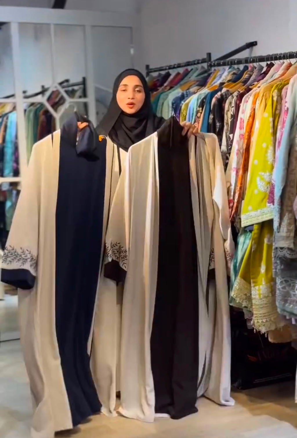 Pack Of 3 Abaya With Matching Scarf