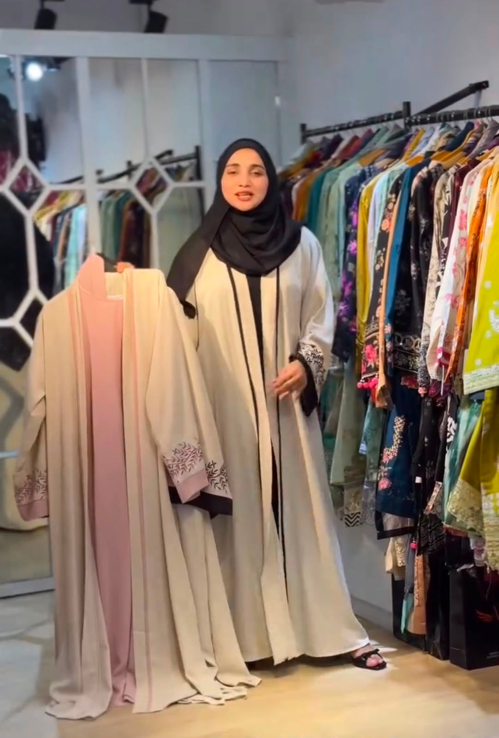 Pack Of 3 Abaya With Matching Scarf