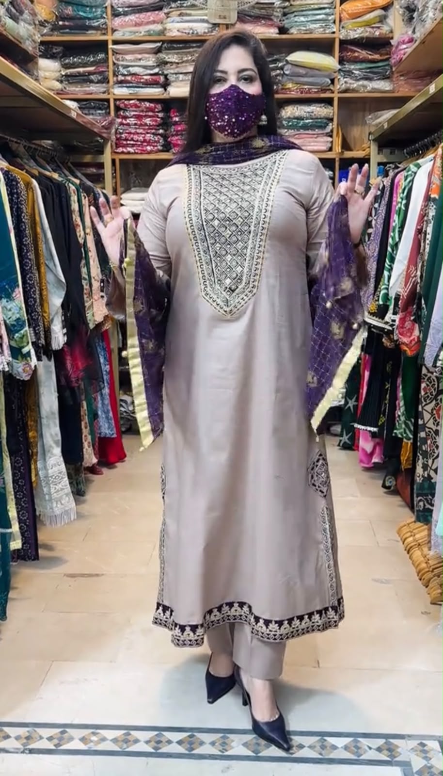 Haya 3 Piece Embroidered Dress