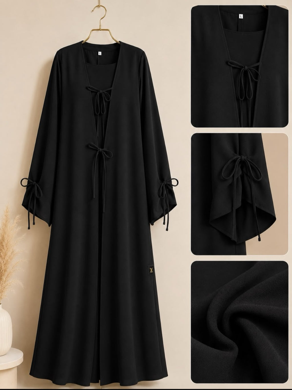 Omal Pack Of 3 Bow Style Abaya