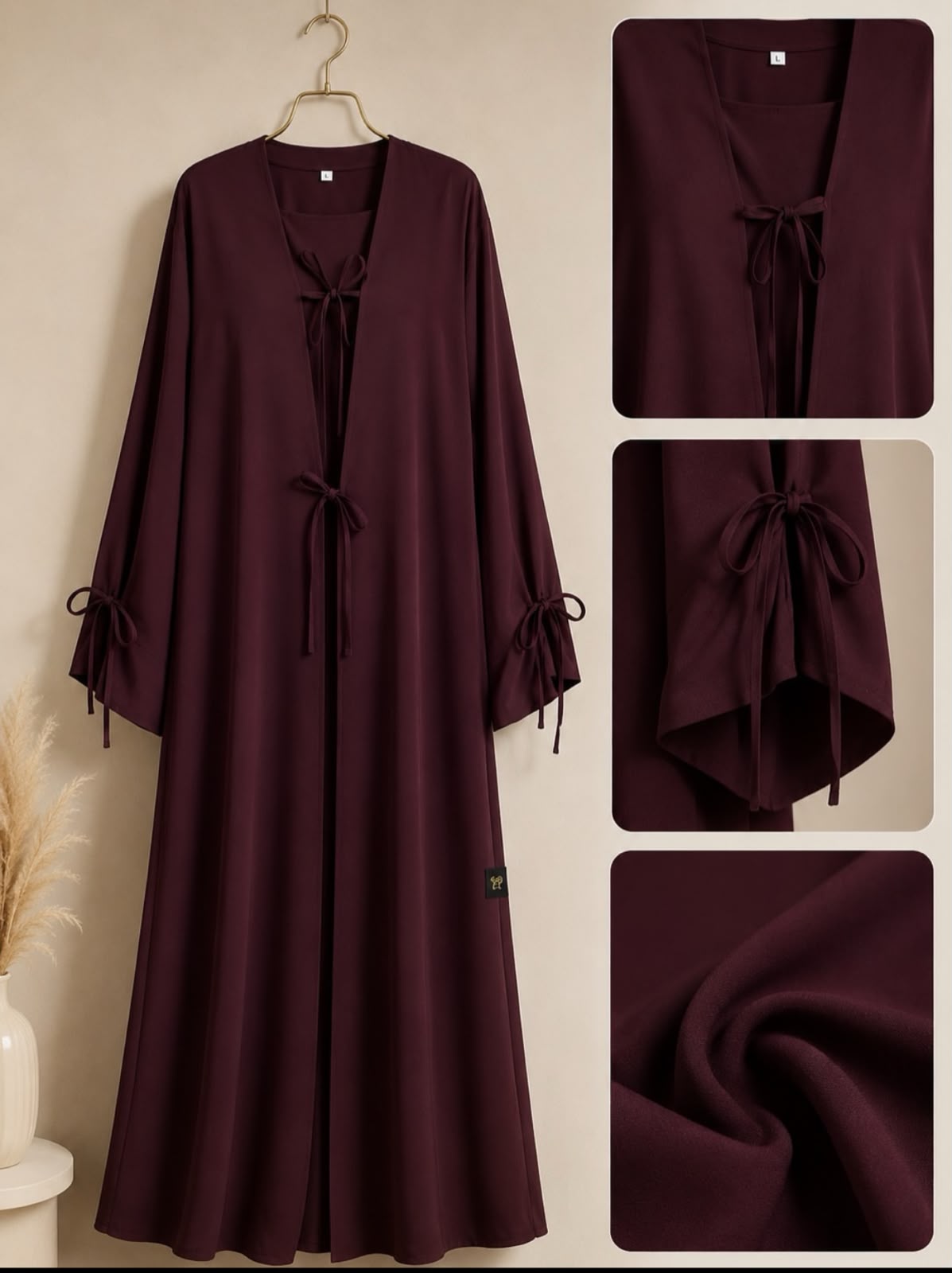 Omal Pack Of 3 Bow Style Abaya