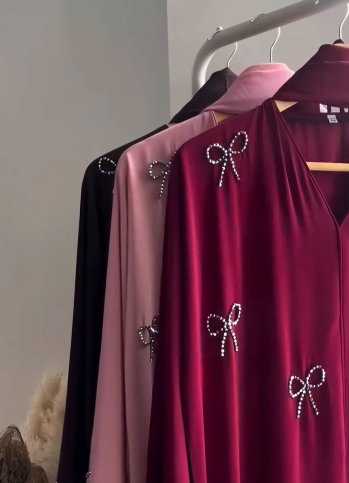 Pack Of 3 Bow Abaya With Scarf