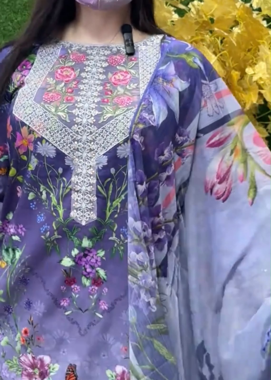 Floral 3 Piece Embroidered Dress