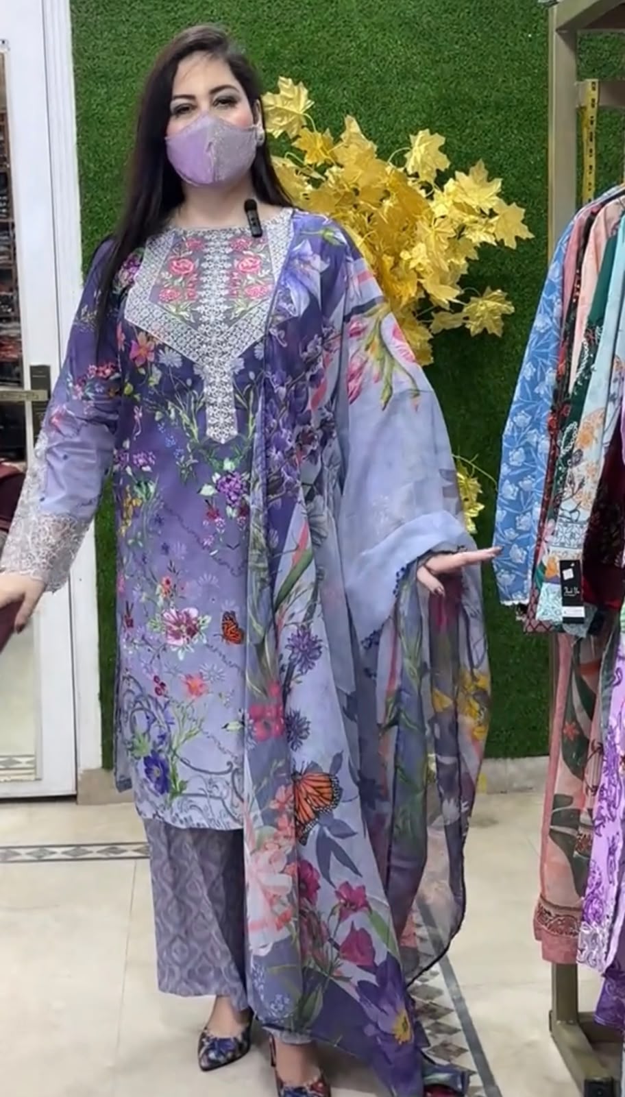 Floral 3 Piece Embroidered Dress