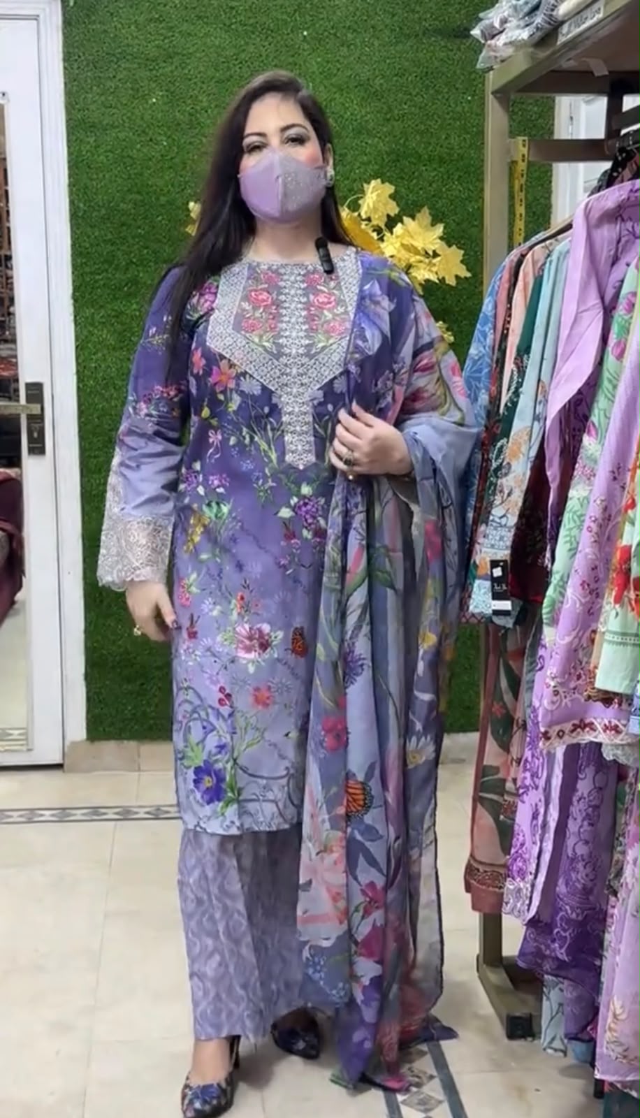 Floral 3 Piece Embroidered Dress