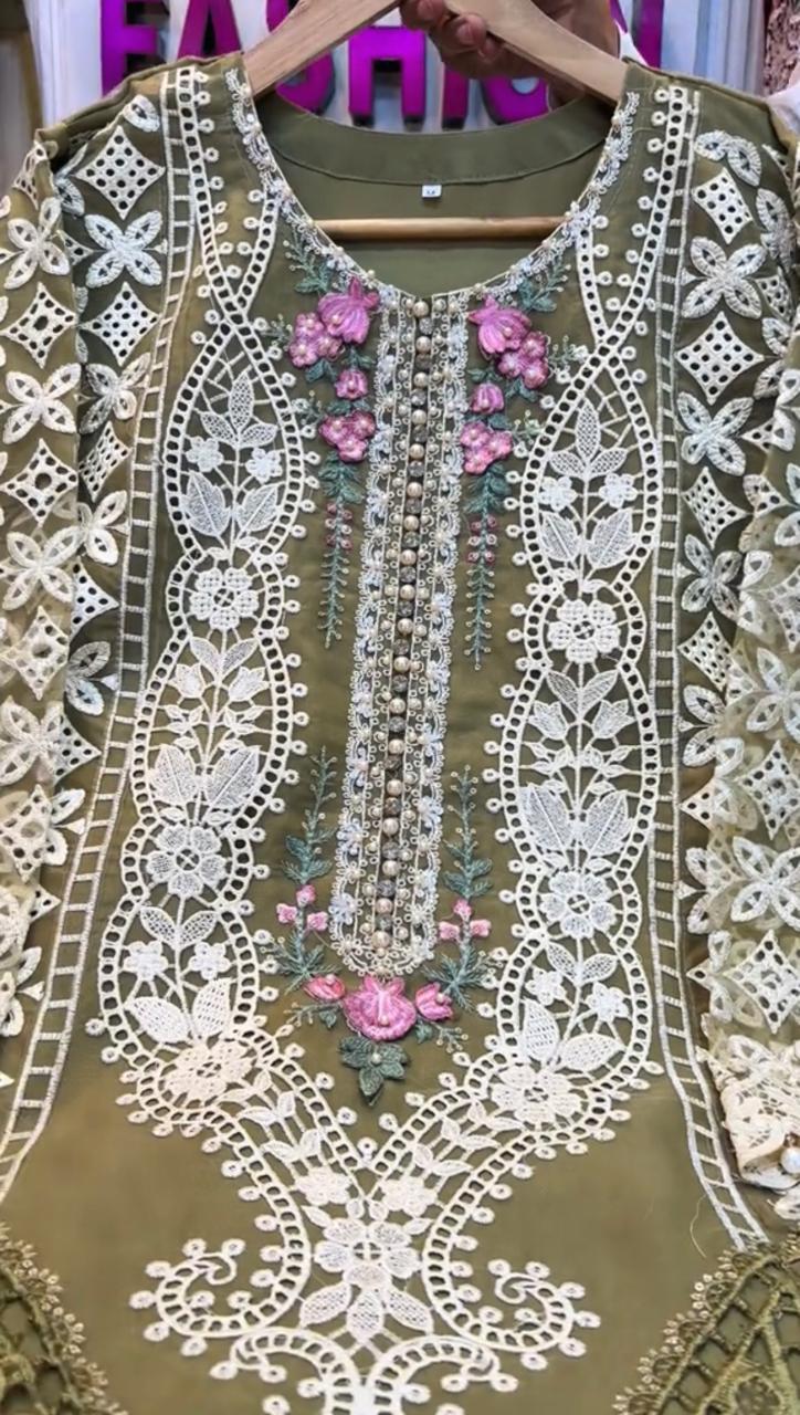 Omal 3 Piece Embroidered Dress