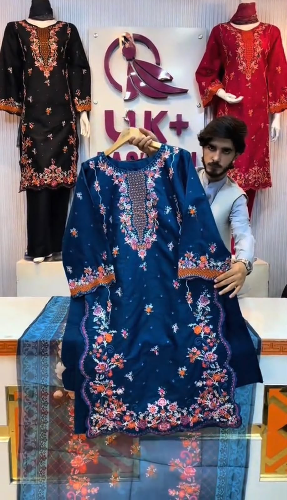 Omal 3 Piece Embroidered Suit