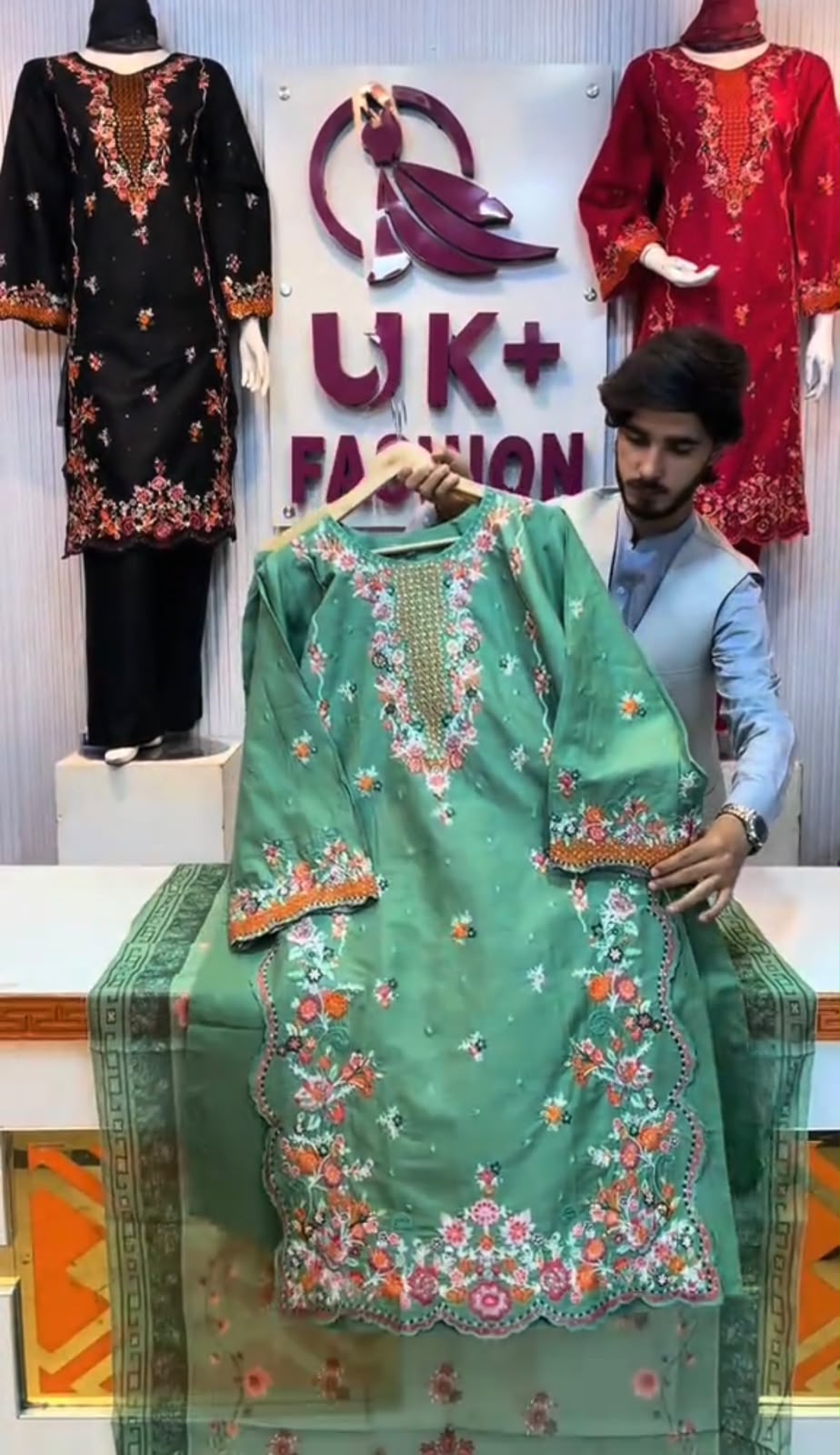 Omal 3 Piece Embroidered Suit