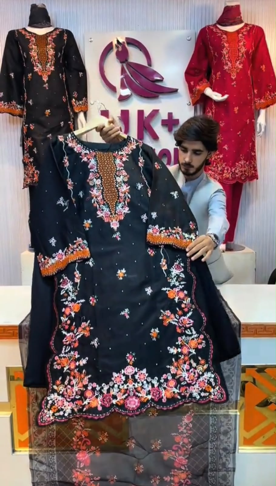 Omal 3 Piece Embroidered Suit