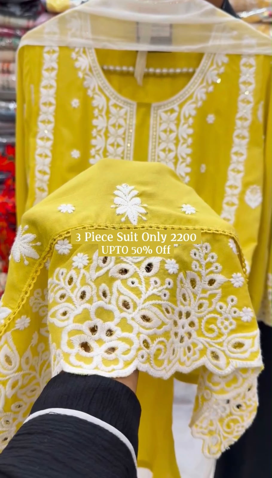 Chikankari Stitched 3 Piece Dress