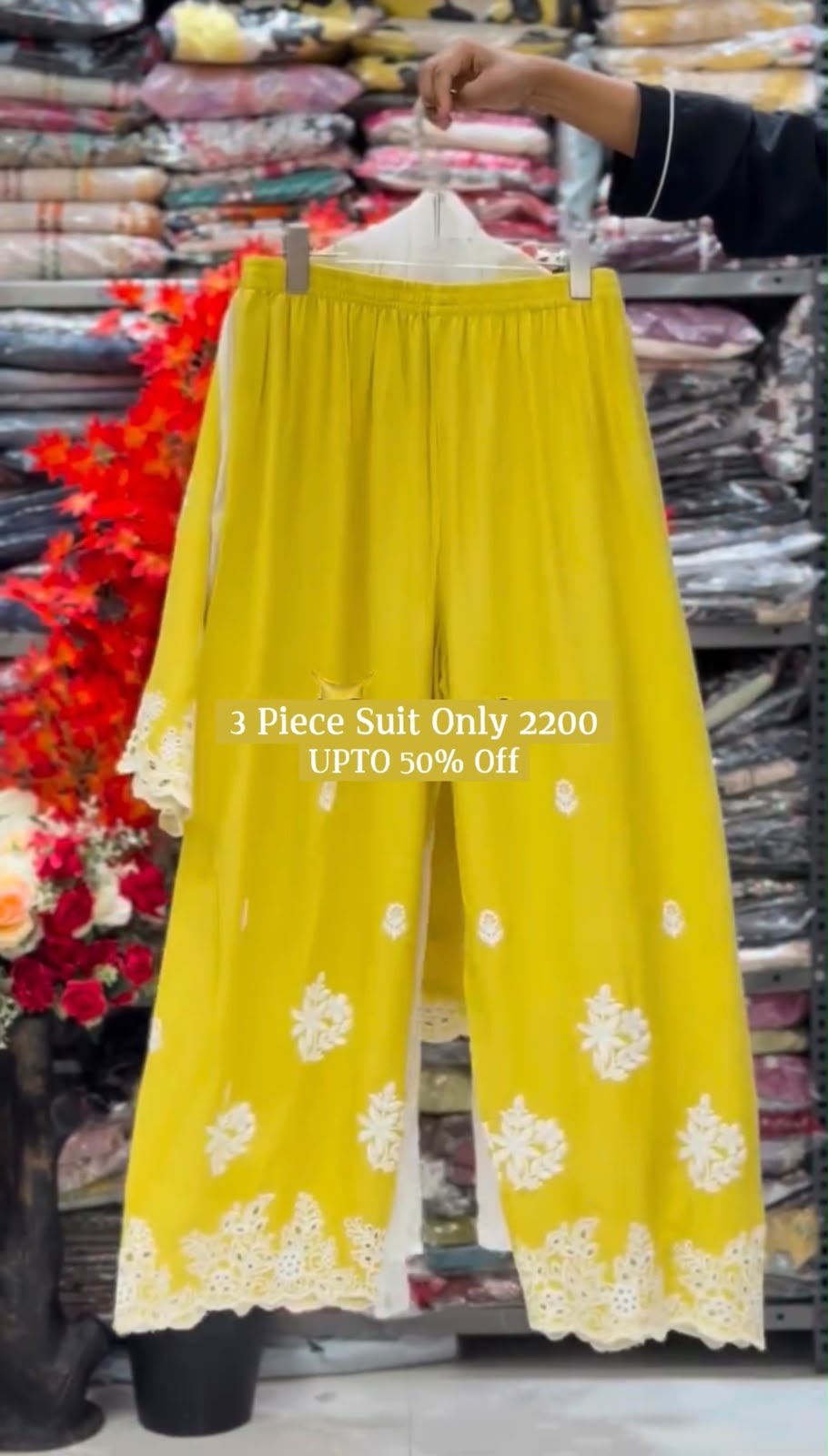 Chikankari Stitched 3 Piece Dress