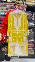 Chikankari Stitched 3 Piece Dress