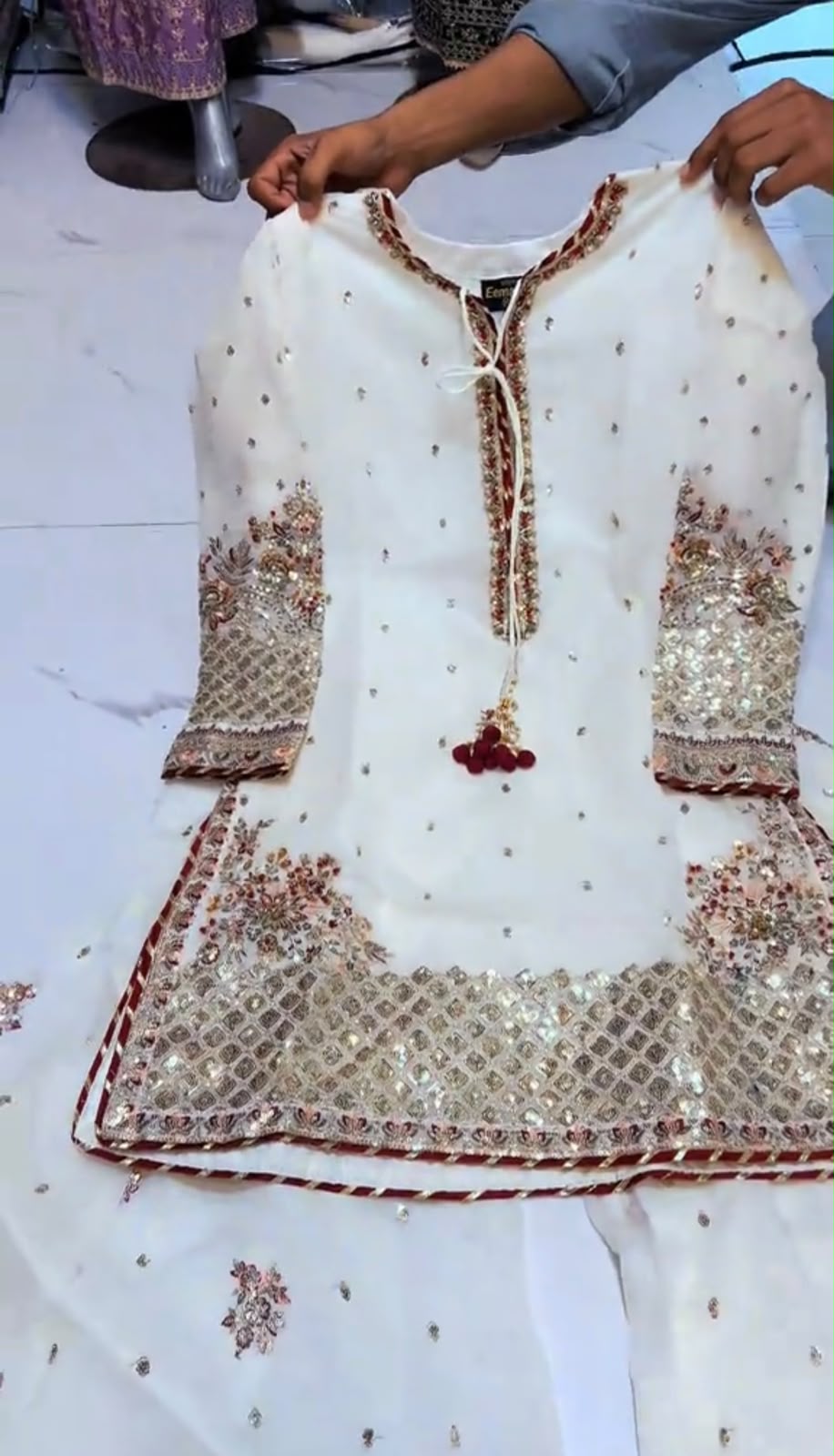 Festive Embroidered 3 Piece Dress