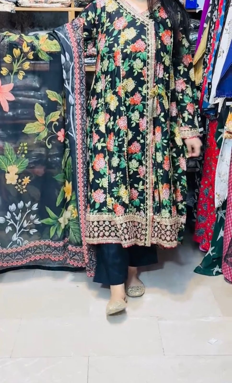 Anarkali Frock 3 Pcs