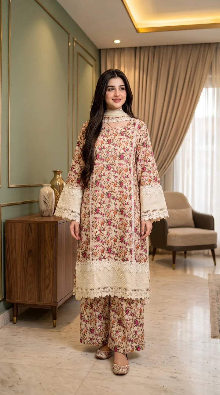 Omal 3 Piece Pure Lawn
