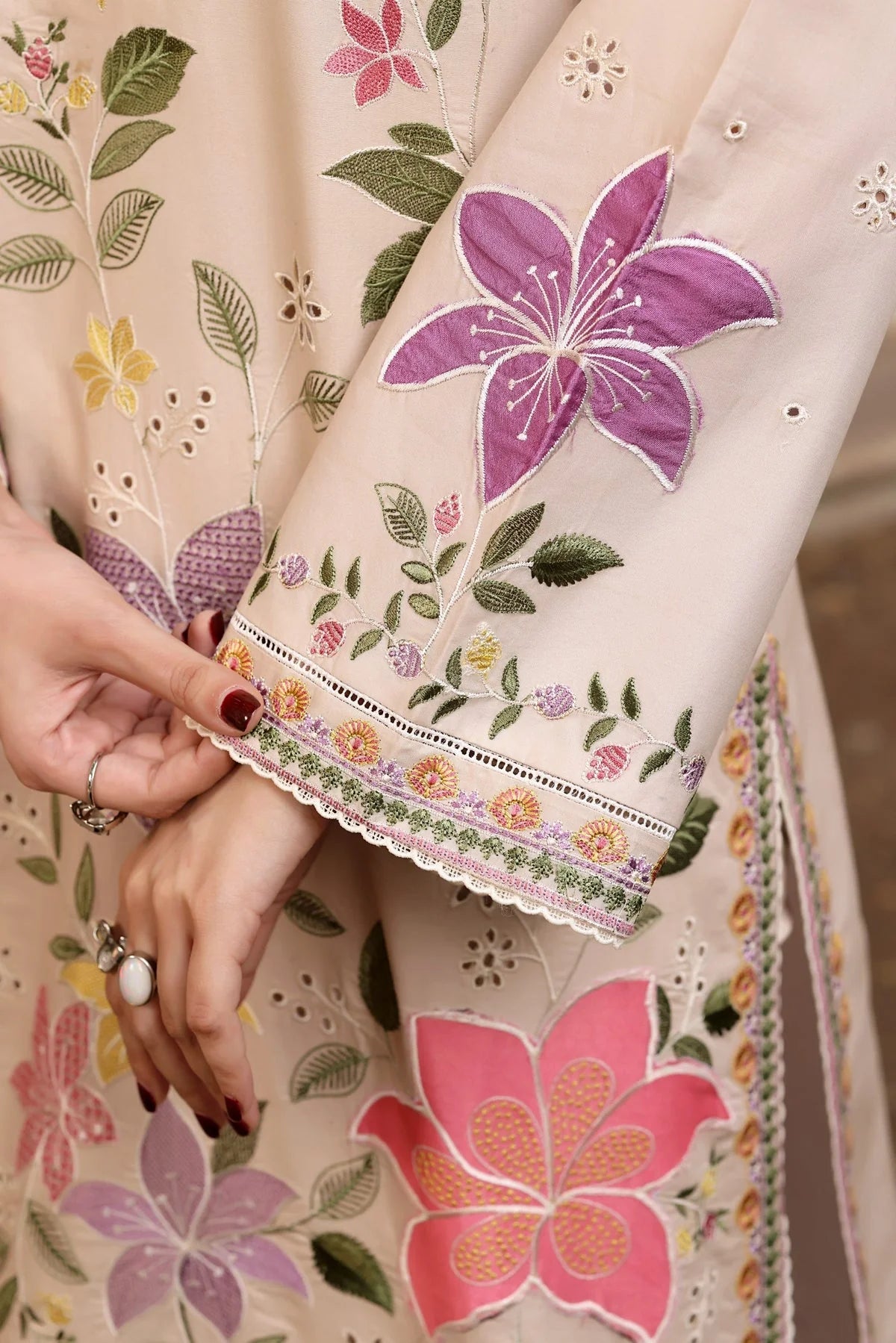 3 Piece Stitched Fully Embroidered Dress