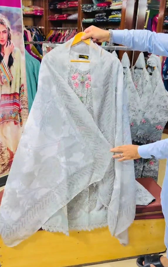 Women Embroidered 3Pcs Stitched Dress