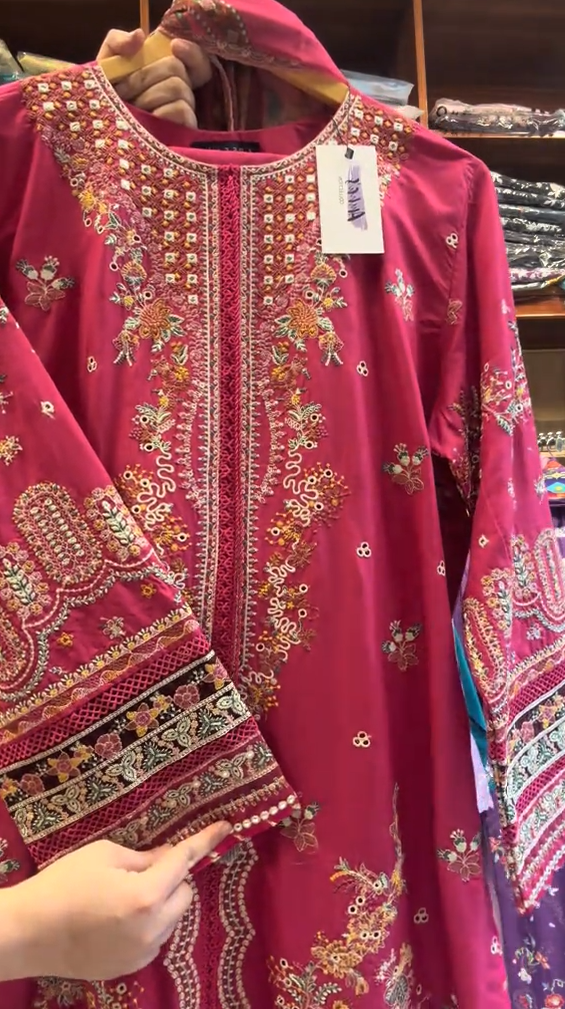 Omal Embroidered 3 Piece Dress
