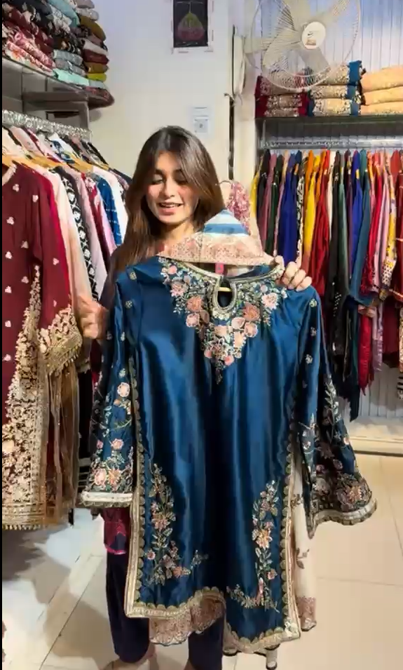 Afrozeh Embroidered 3 Piece Dress